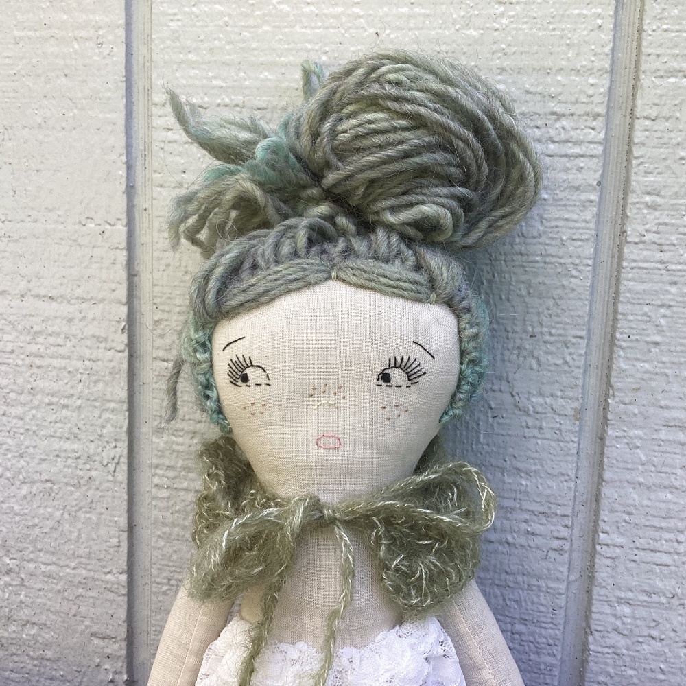 NEW handmade dreamy wool + cotton DOLL - Picture 4 of 5